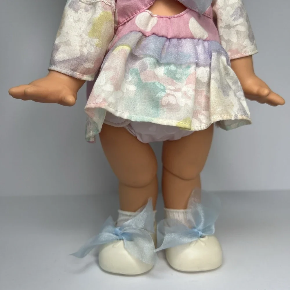 Vintage 1990 Galoob Baby Face So Shy Sherri #9 Green Eyes Pastel Dress